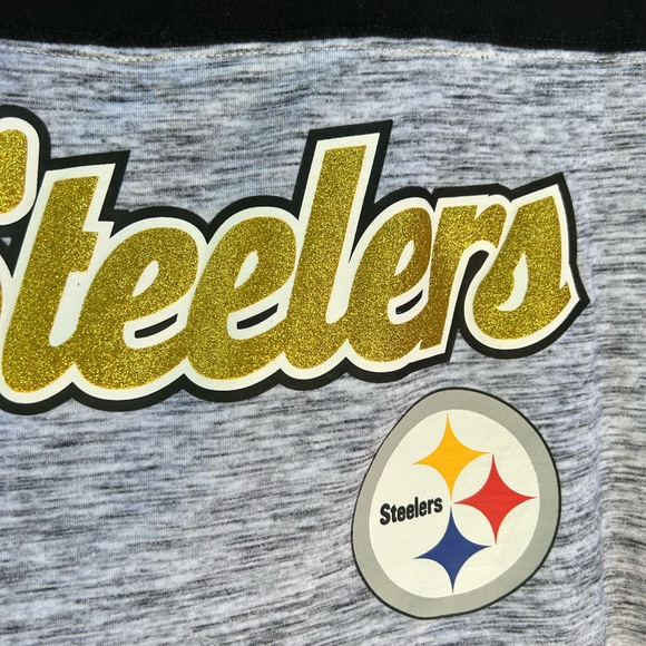 NFL Team Apparel STEELERS Glitter Logo Tee M - Picture 6 of 6